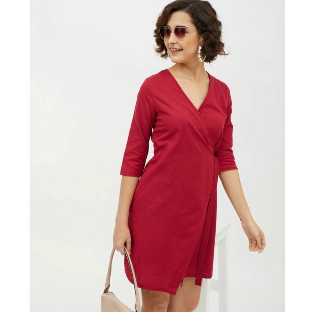 Fabulous Cotton Wrap Above Knee Dress