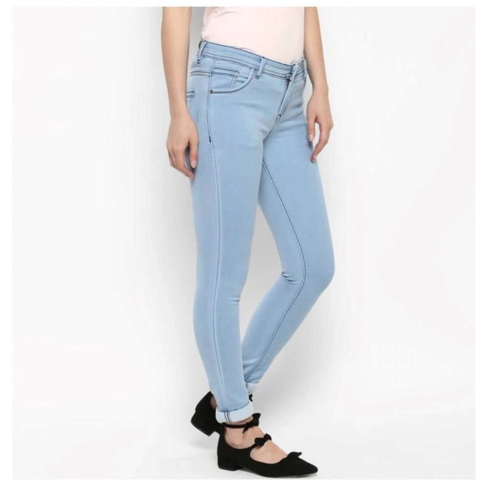 Unique Women's Denim Distressed Buttoned Jeans