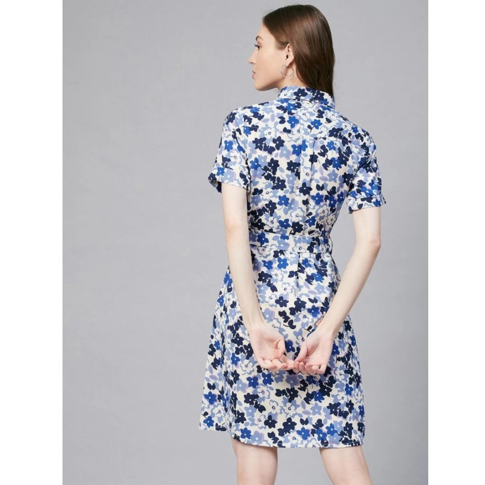 Appealing Polyester Floral Short Sleeve Above Knee Dress