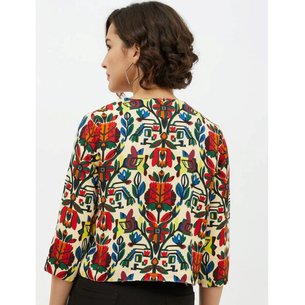 Sophisticated Polyester Floral Shrug