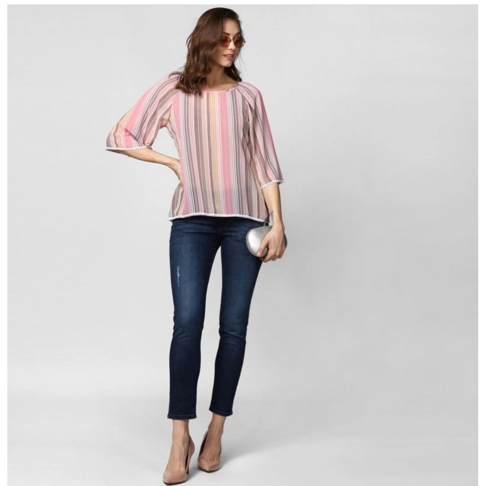 Modish Polyester Striped Top