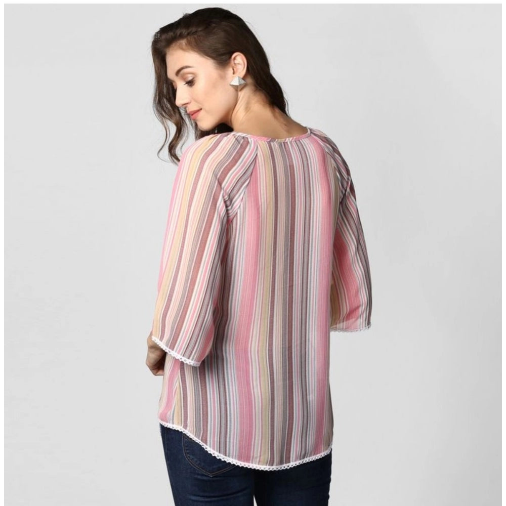 Modish Polyester Striped Top