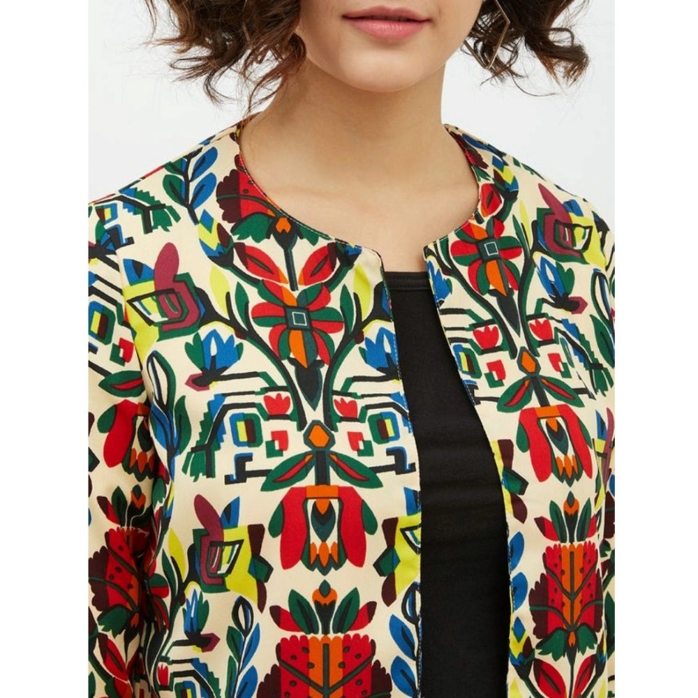 Sophisticated Polyester Floral Shrug