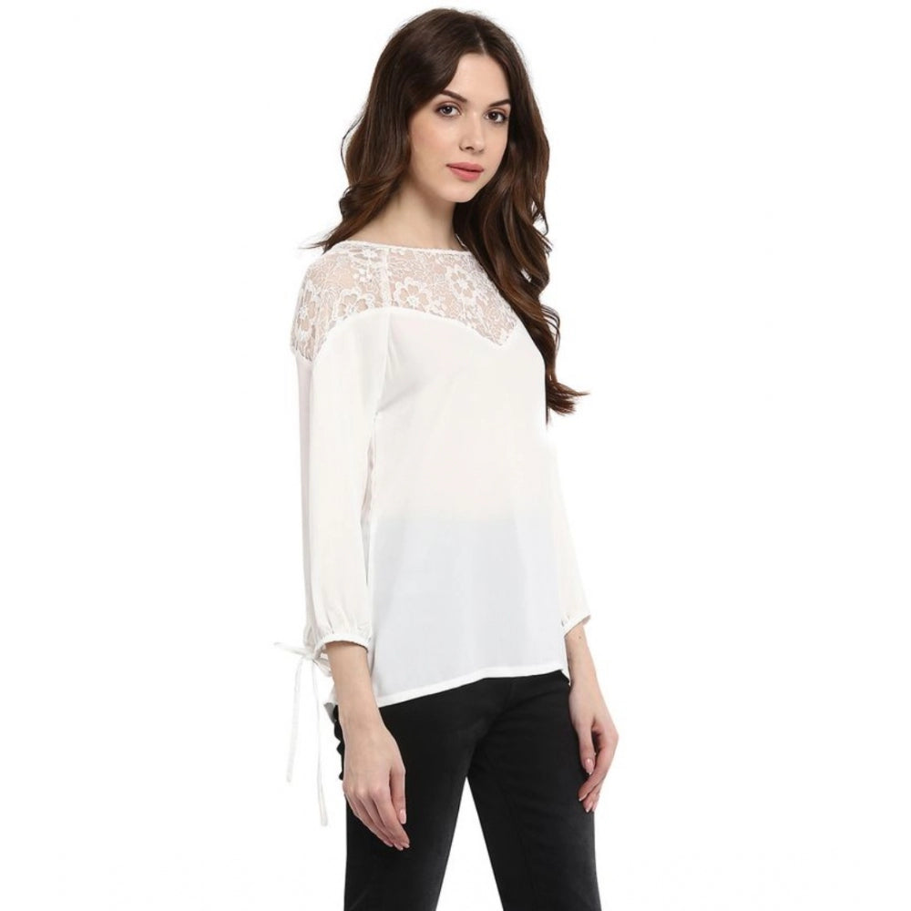 Appealing Polyester Georgette Self Design Regular Top