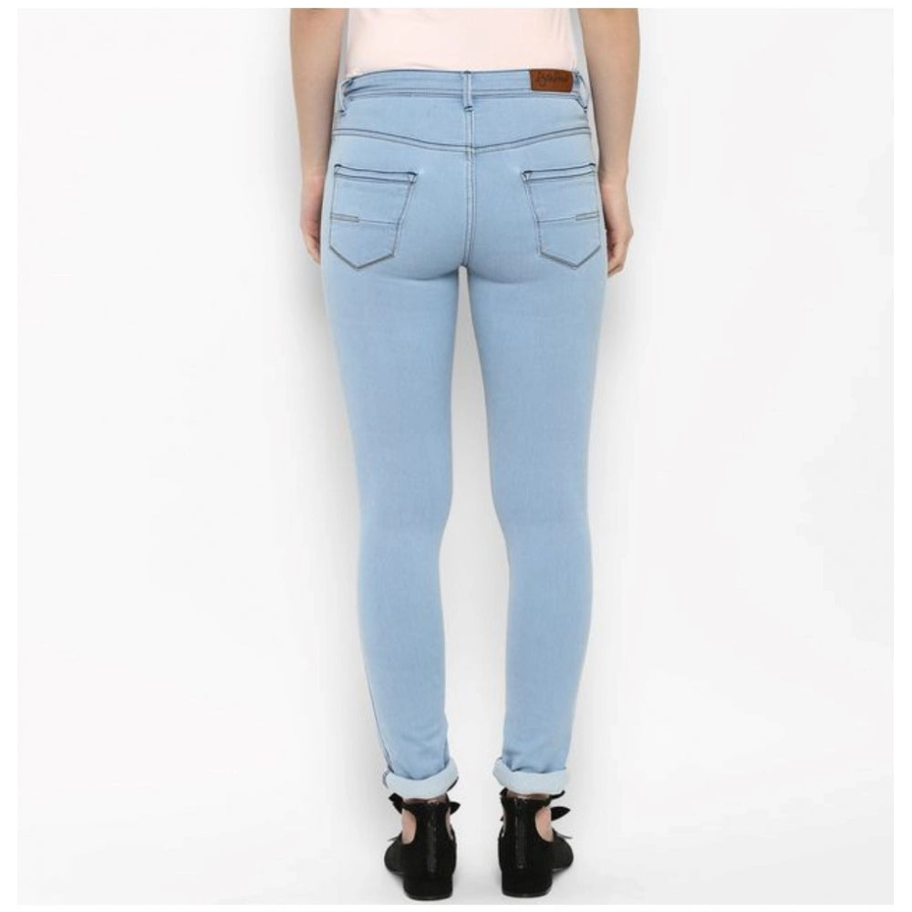 Unique Women's Denim Distressed Buttoned Jeans