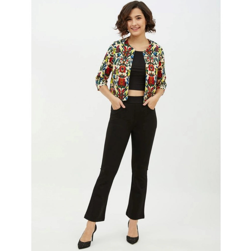 Sophisticated Polyester Floral Shrug