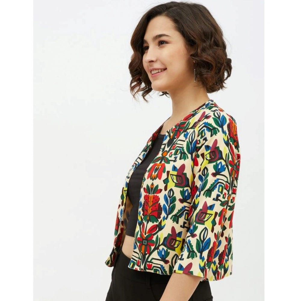 Sophisticated Polyester Floral Shrug