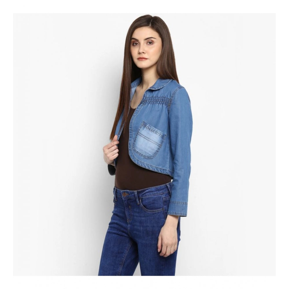 Superb Denim Smocking Shrug