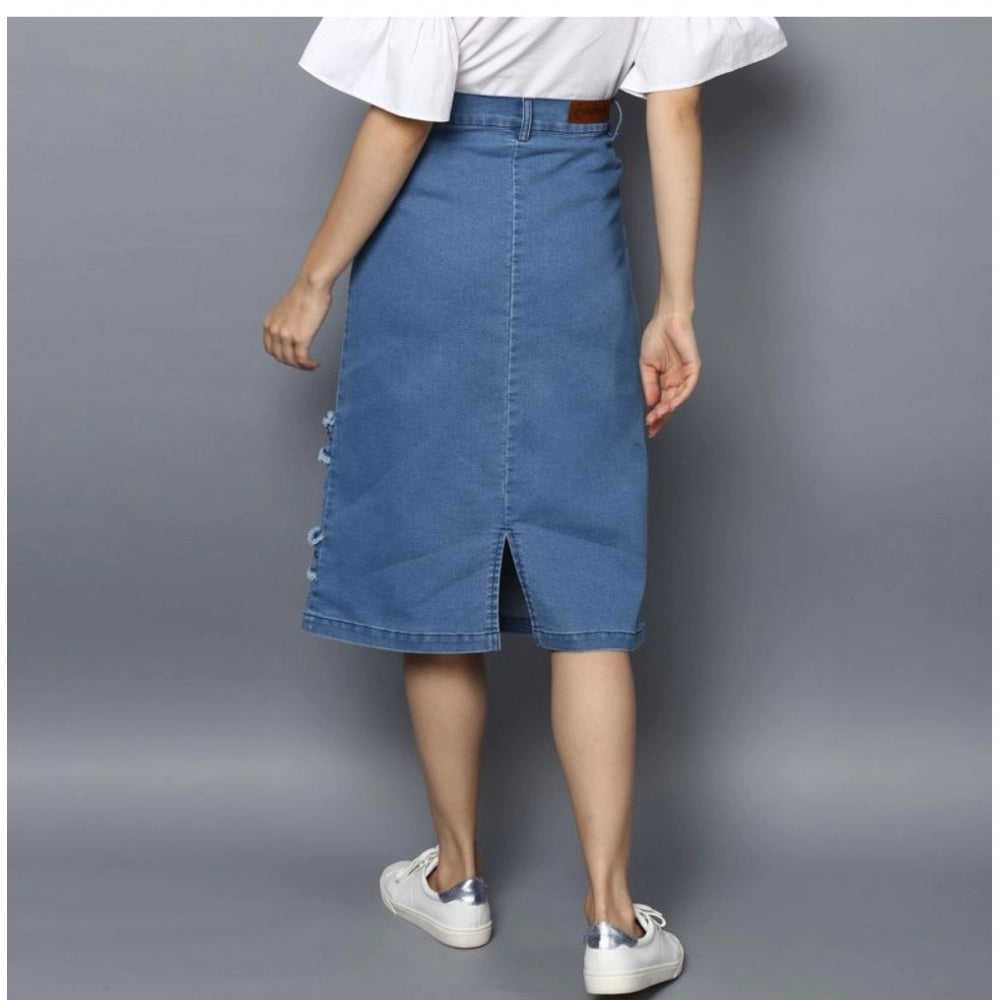 Tremendous Denim Washed Buttoned Skirt