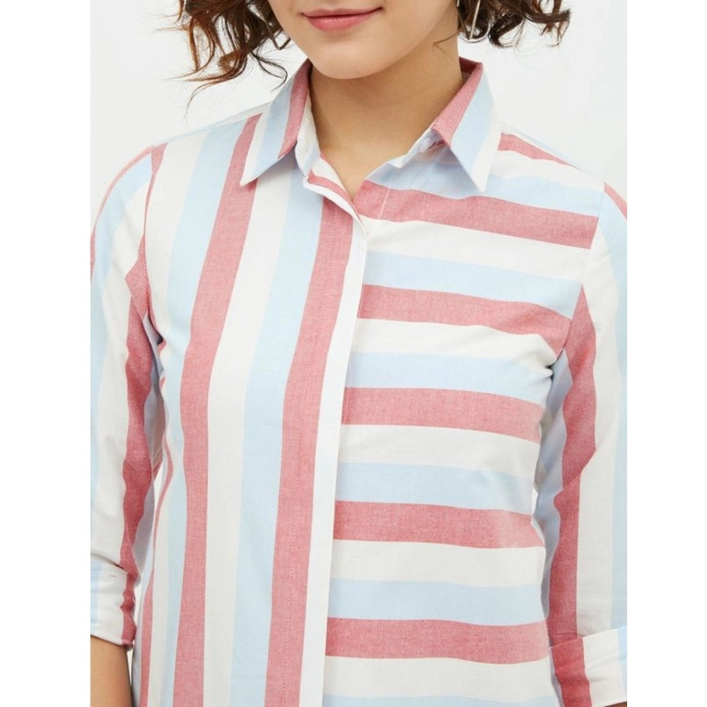 Fabulous Cotton Striped Long Sleeves Standard Length Shirt