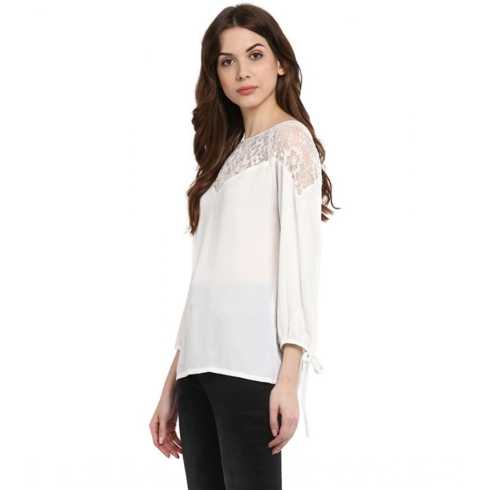 Appealing Polyester Georgette Self Design Regular Top