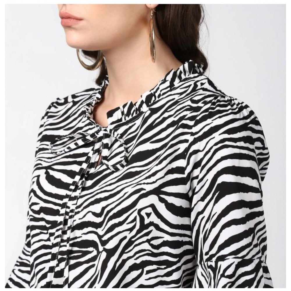 Incredible Polyester Printed Bell Sleeve Top