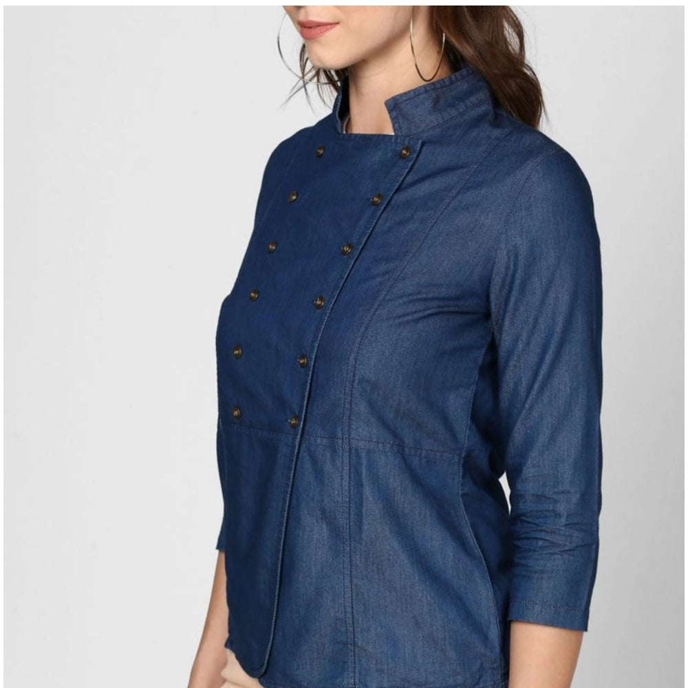 Superb Denim Solid Top