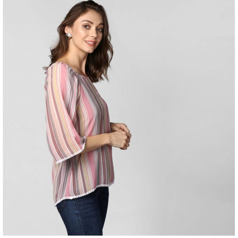 Modish Polyester Striped Top