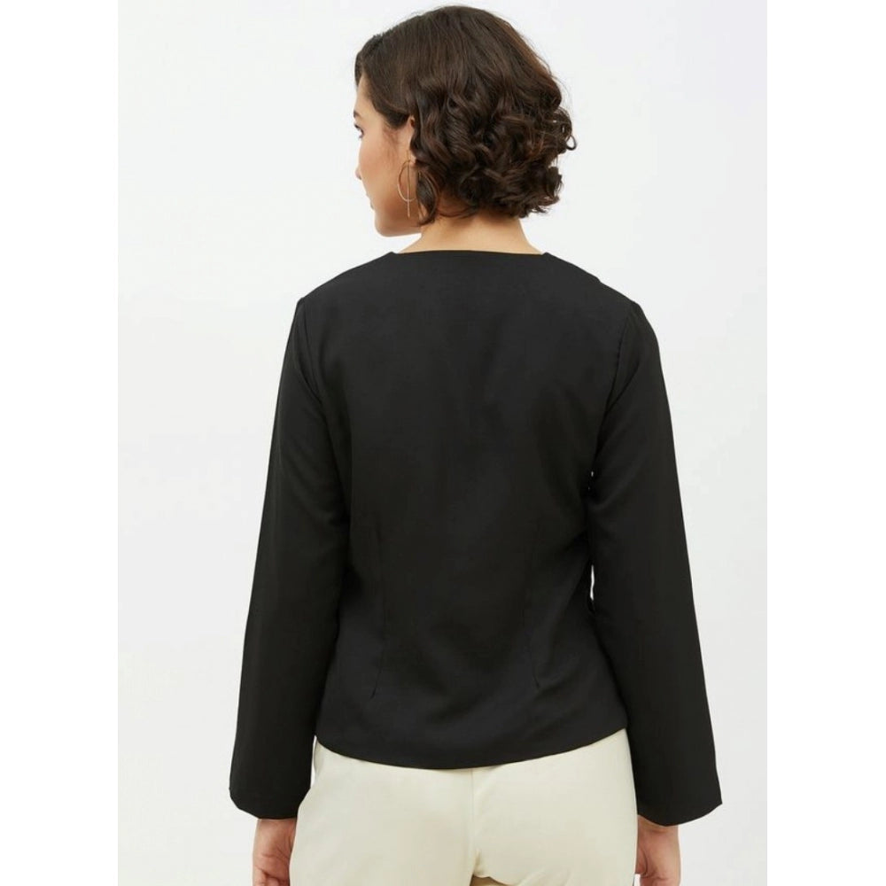 Incredible Polyester Asymmetrical Long Sleeves Top