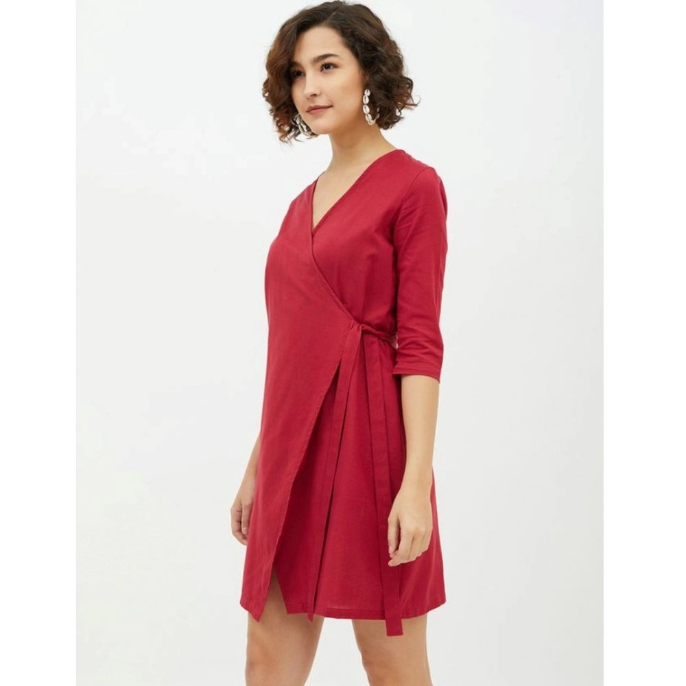 Fabulous Cotton Wrap Above Knee Dress