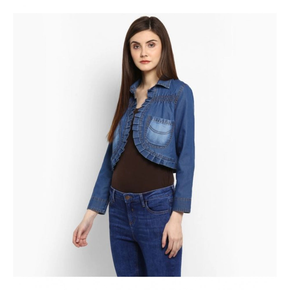 Superb Denim Pleated Shrug