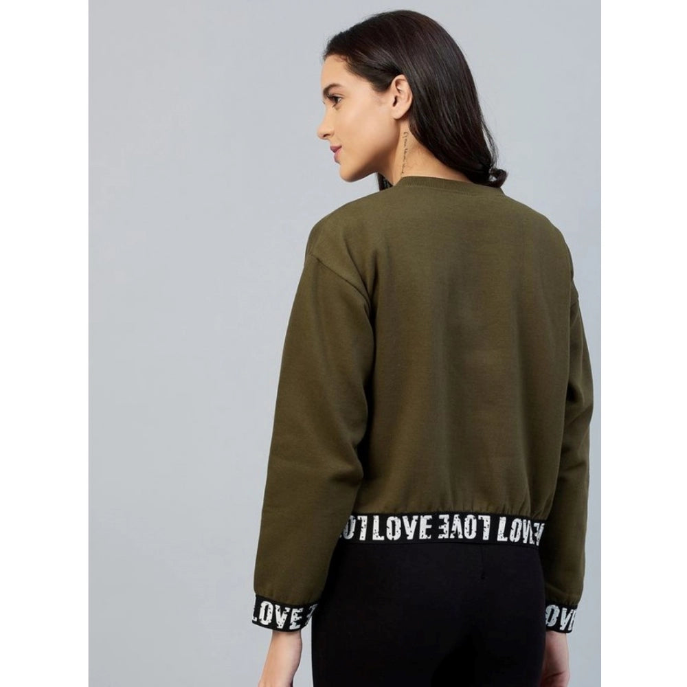 Tremendous Fleece Solid Long Sleeves Sweatshirt