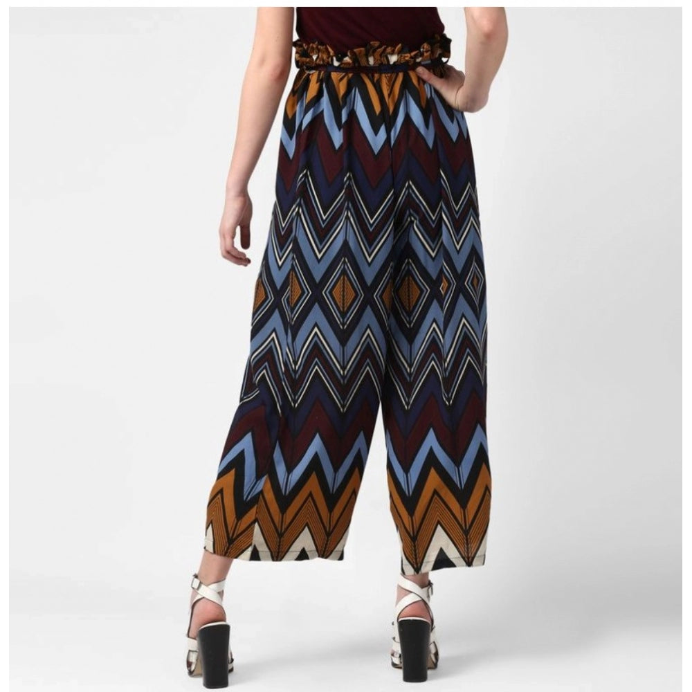 Sophisticated Polyester Chevron Elasticated Trousers