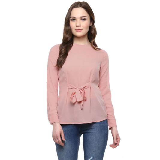 Exquisite Polyester Solid Long Sleeves Regular Top