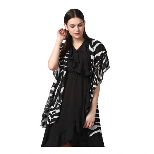 Luxurious Polyester Printed Short Sleeve Shrug