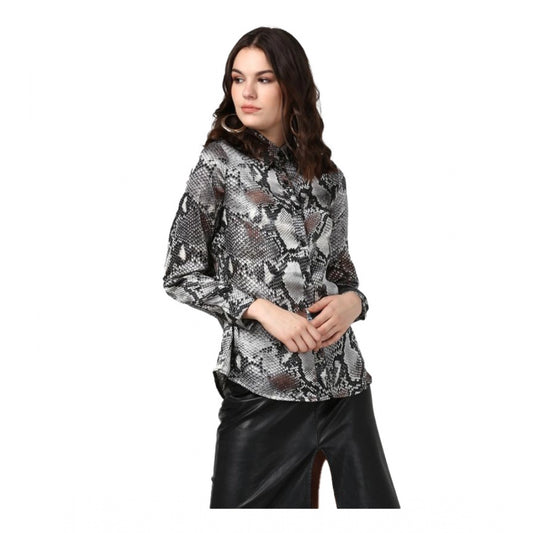 Snazzy Satin Printed Long Sleeves Standard Length Shirt