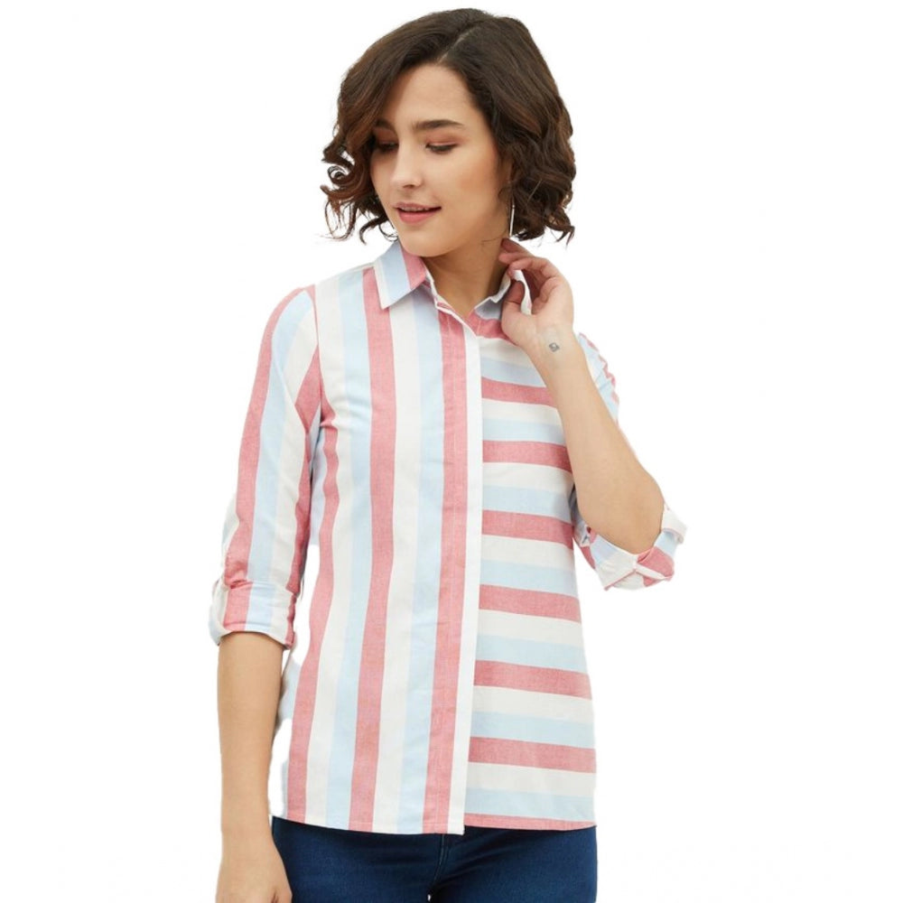 Fabulous Cotton Striped Long Sleeves Standard Length Shirt