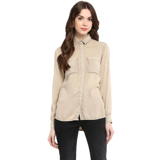 Snazzy Rayon Solid Long Sleeves Standard Length Shirt