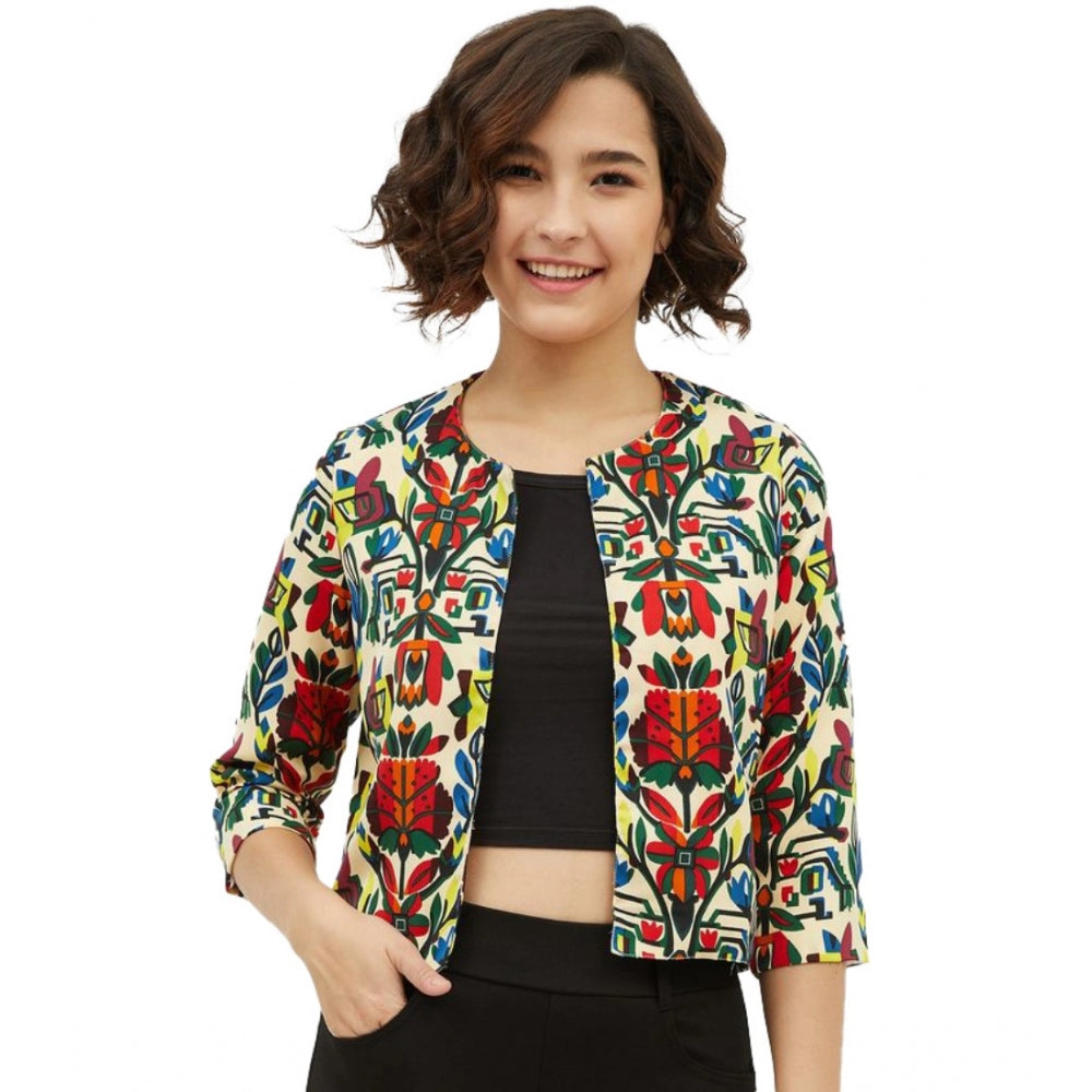 Sophisticated Polyester Floral Shrug