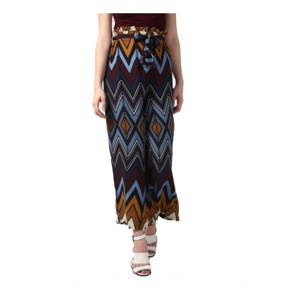 Sophisticated Polyester Chevron Elasticated Trousers