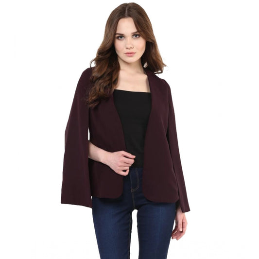 Exquisite Polyester Solid Cape Sleeve Blazer