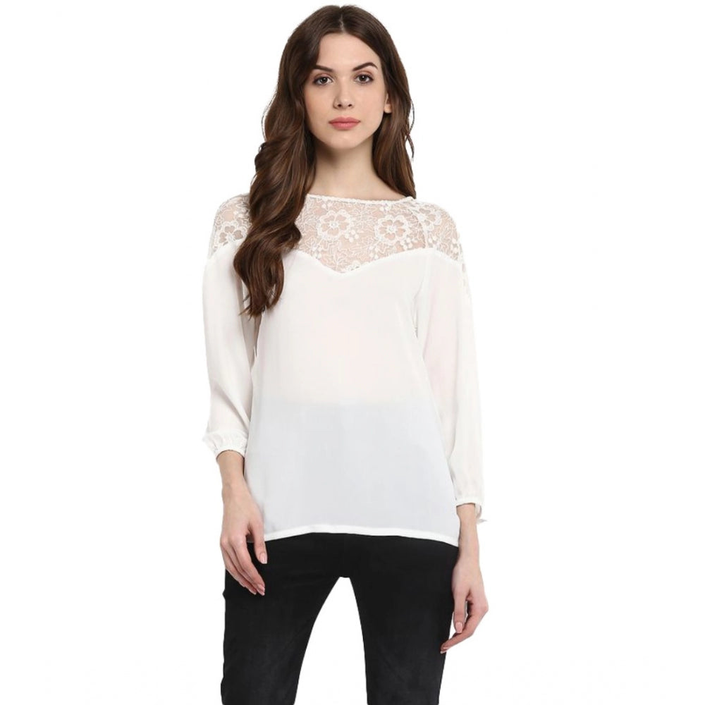 Appealing Polyester Georgette Self Design Regular Top