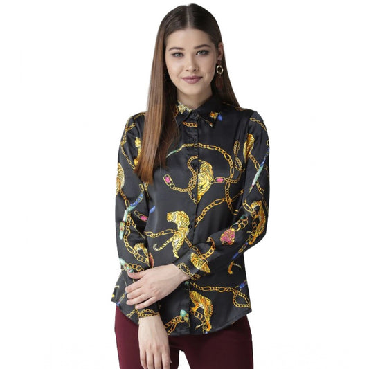 Snazzy Satin Printed Long Sleeves Standard Length Shirt