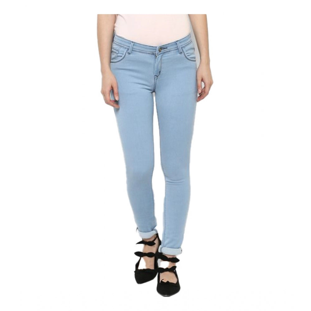 Unique Women's Denim Distressed Buttoned Jeans