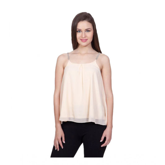 Modish Polyester Solid Shoulder Straps Regular Top