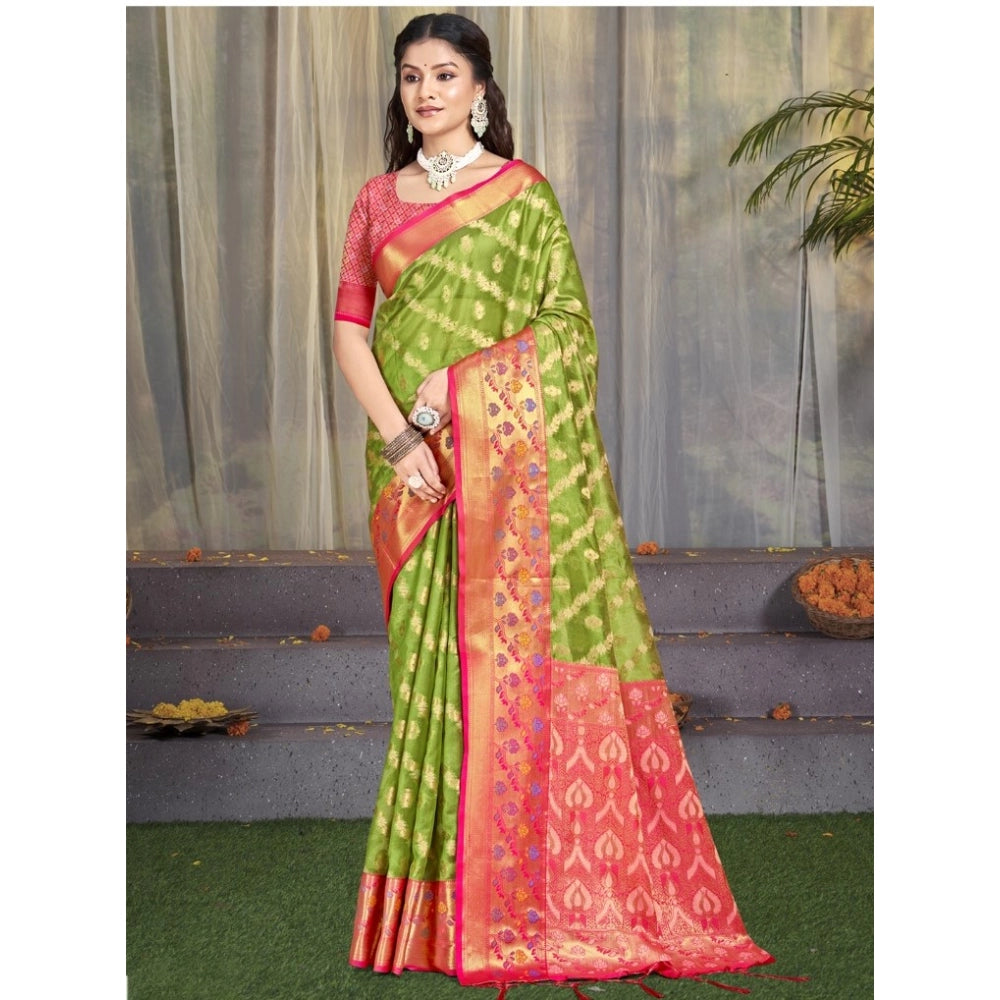 Luxurious Silk Woven Design Saree With Blouse Piece