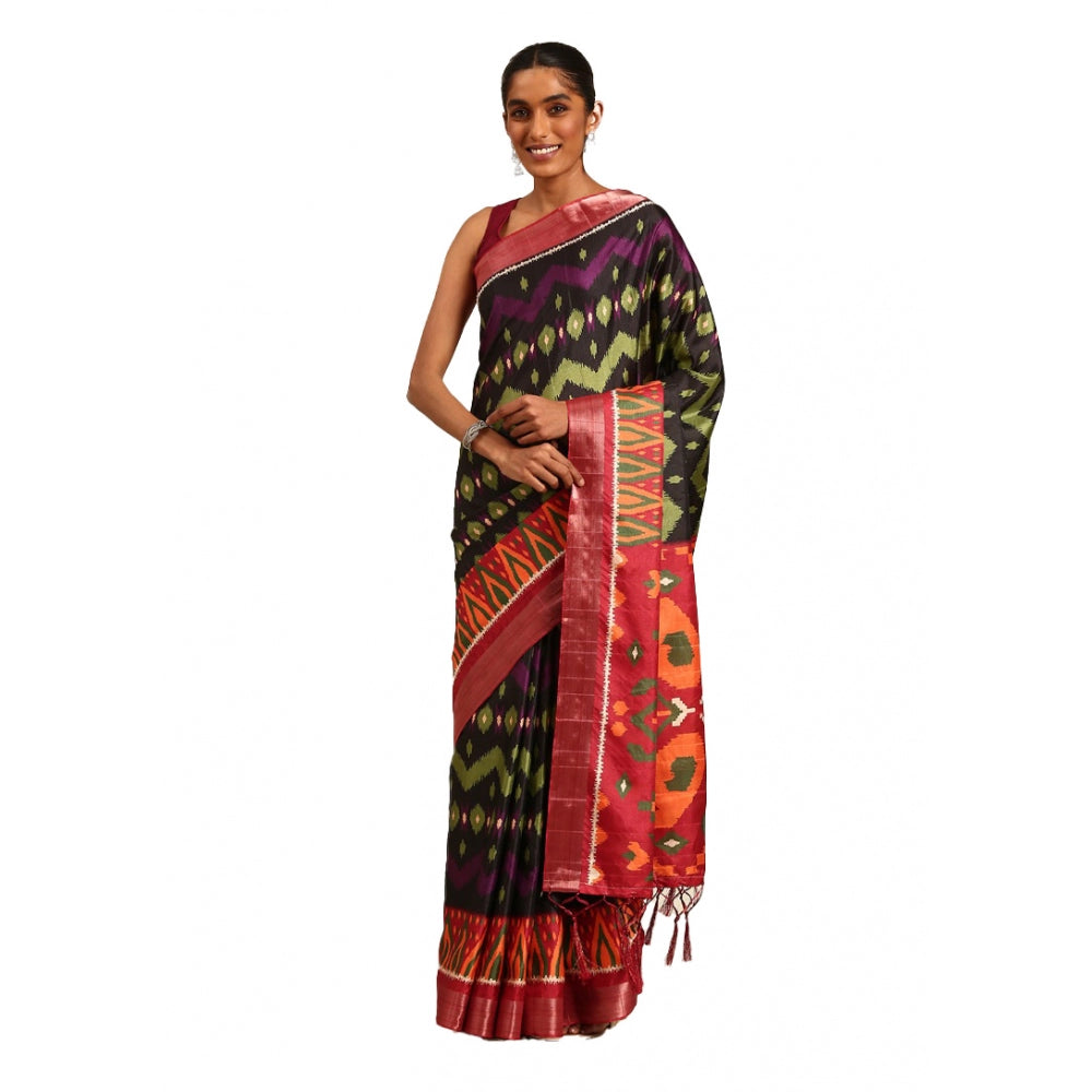 Snazzy Cotton Printed Saree With Blouse Piece