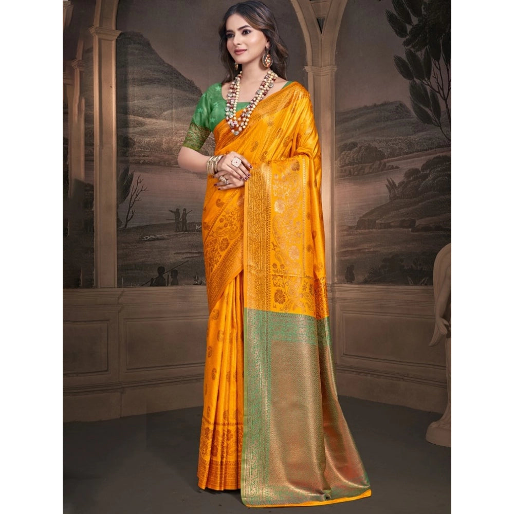 Comfy Silk Woven Design Saree With Blouse Piece