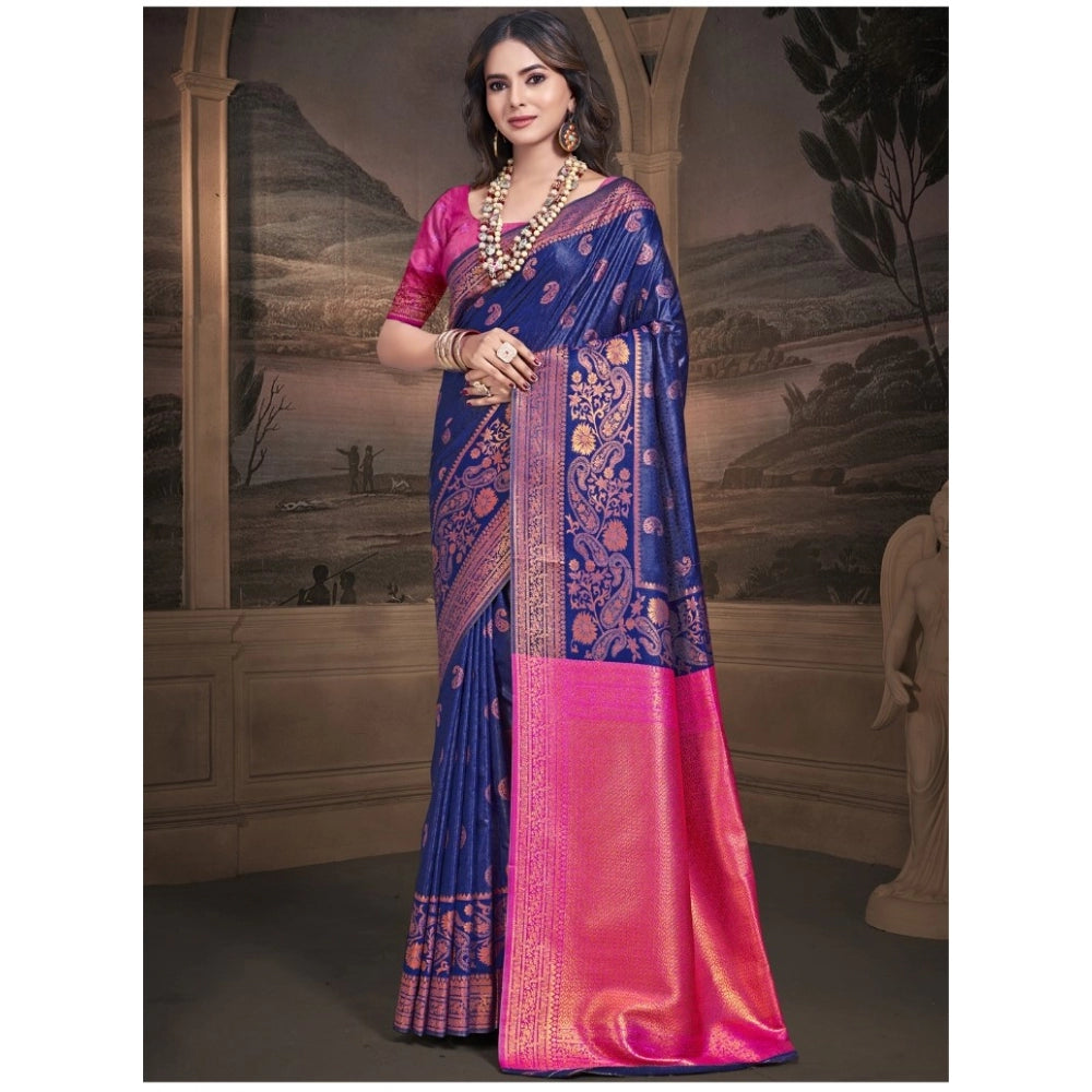 Fashionista Silk Woven Design Saree With Blouse Piece