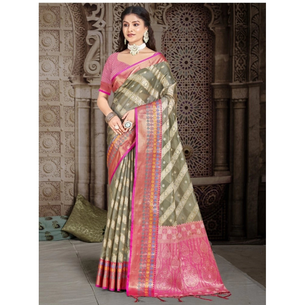 Luxurious Silk Woven Design Saree With Blouse Piece