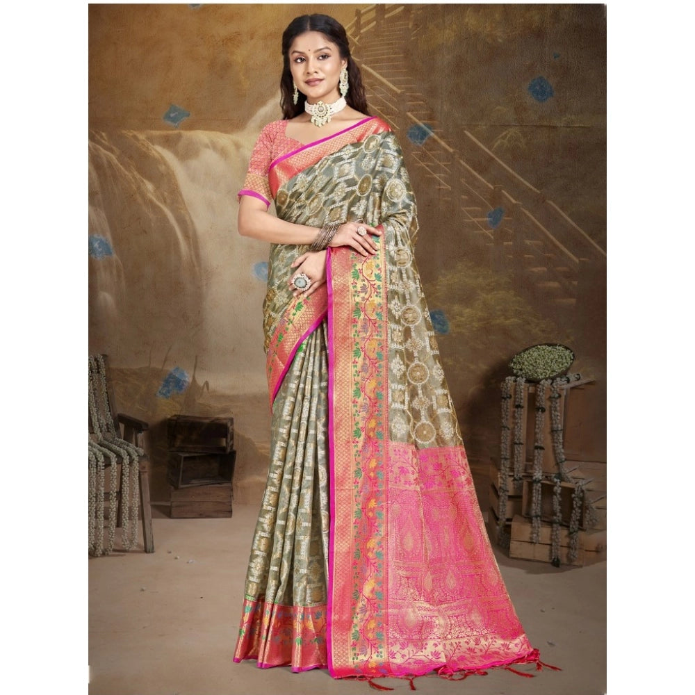 Luxurious Silk Woven Design Saree With Blouse Piece