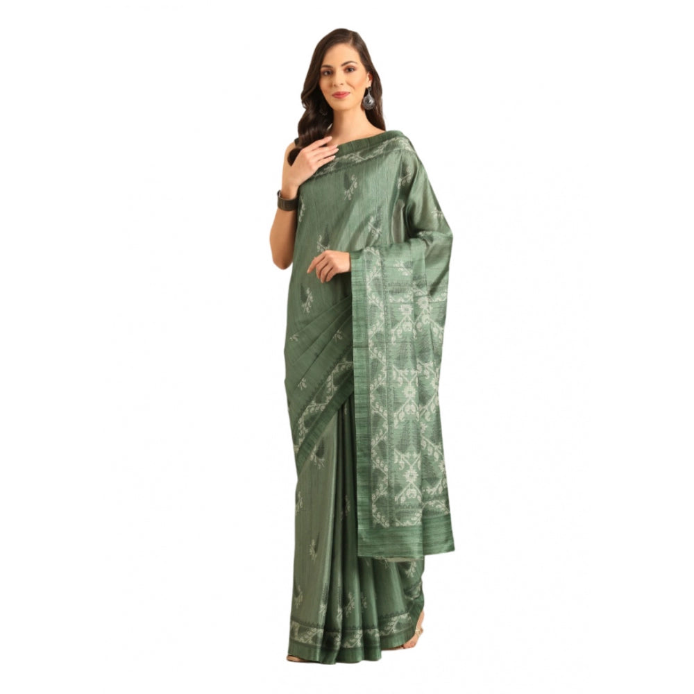 Modish Cotton Printed Saree With Blouse Piece