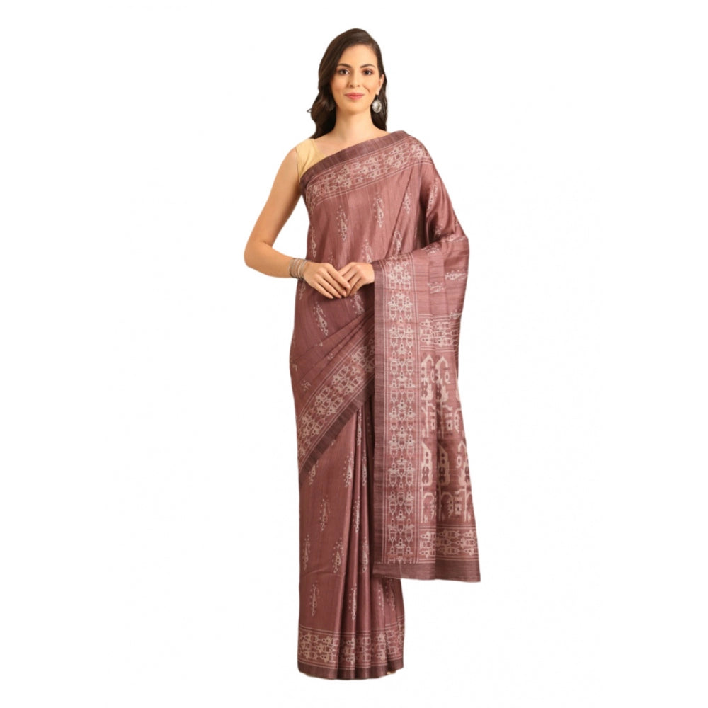 Snazzy Cotton Printed Saree With Blouse Piece