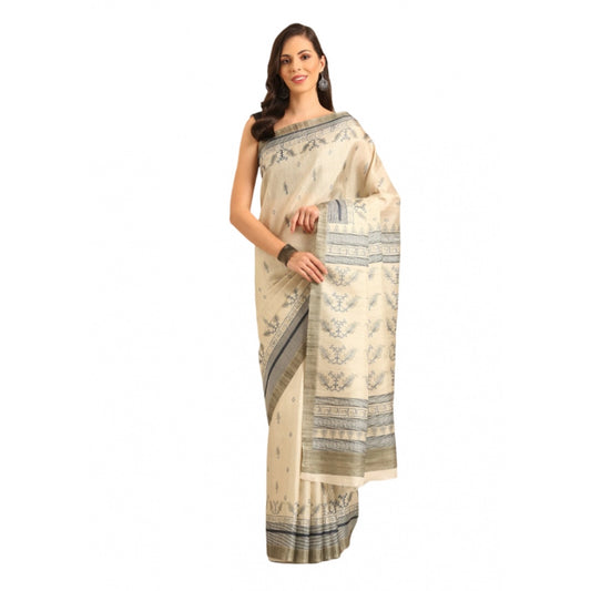 Modish Cotton Printed Saree With Blouse Piece