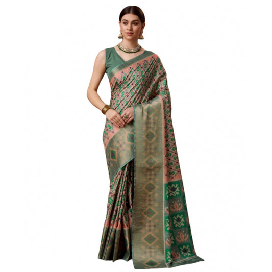 Retro Cotton Printed Saree With Blouse Piece