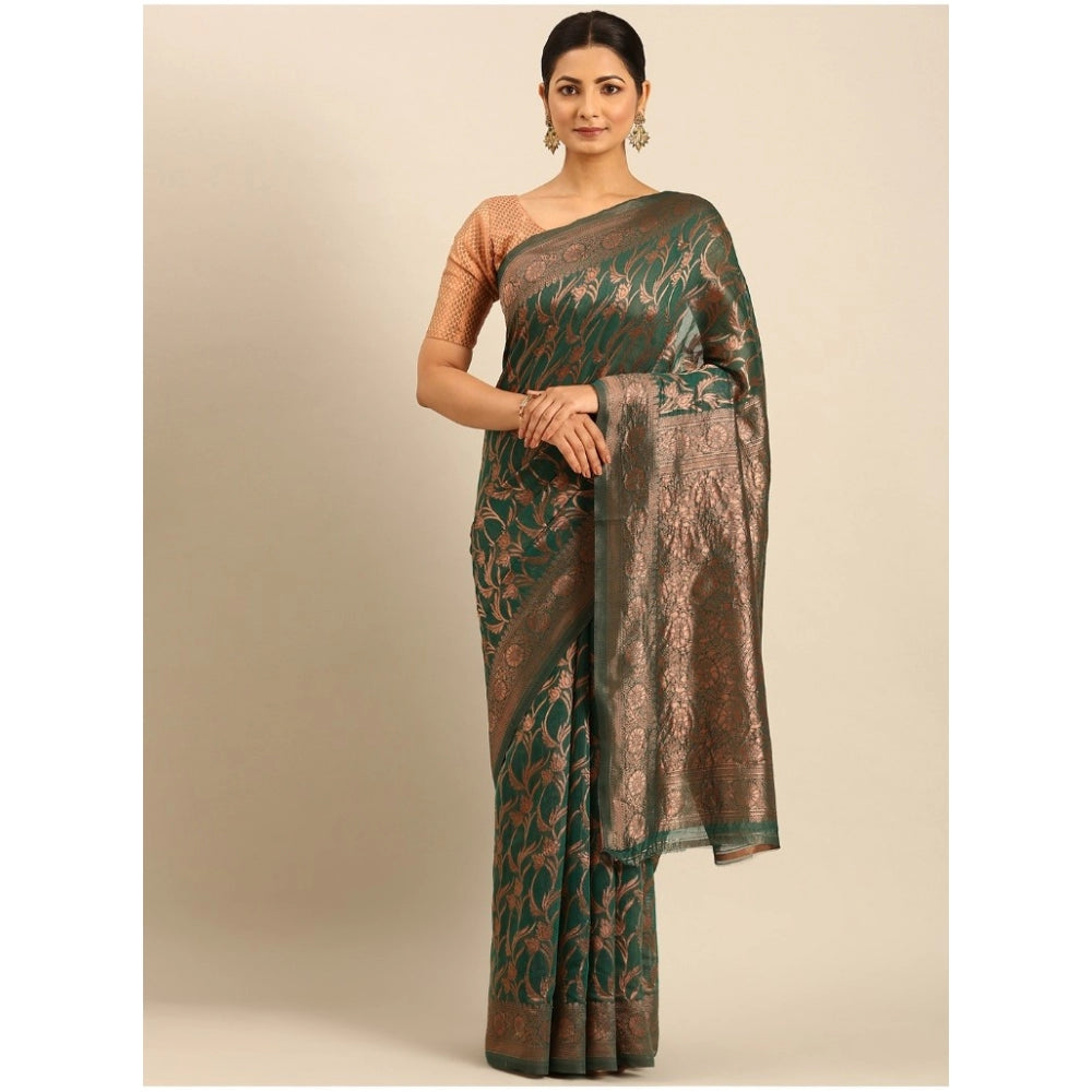 Groovy Cotton Woven Design Saree With Blouse Piece