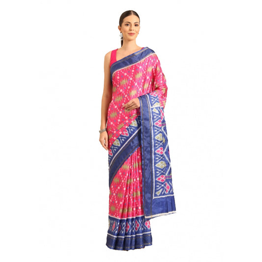 Glamorous Cotton Printed Saree With Blouse Piece