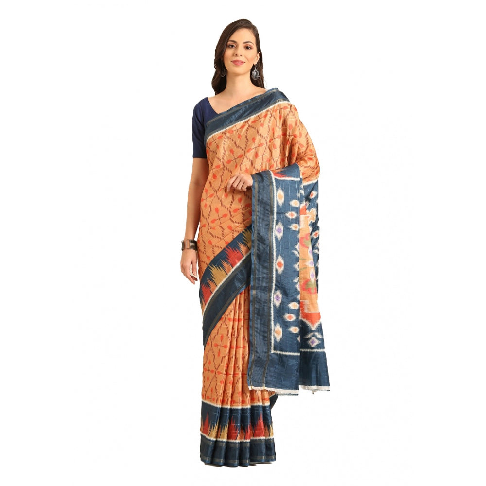 Snazzy Cotton Printed Saree With Blouse Piece