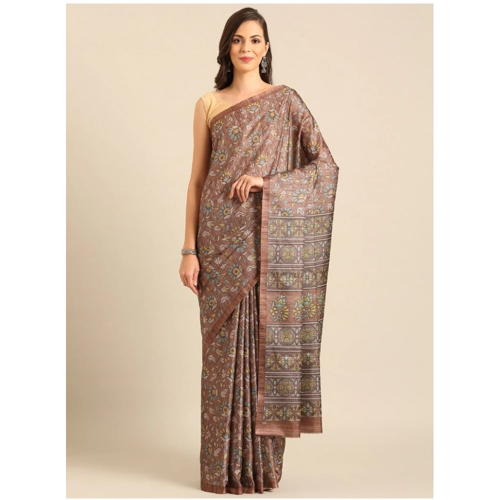 Modish Cotton Printed Saree With Blouse Piece