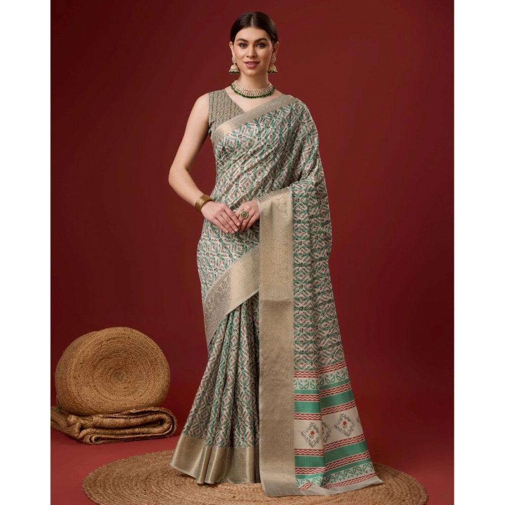 Sassy Cotton Printed Saree With Blouse Piece